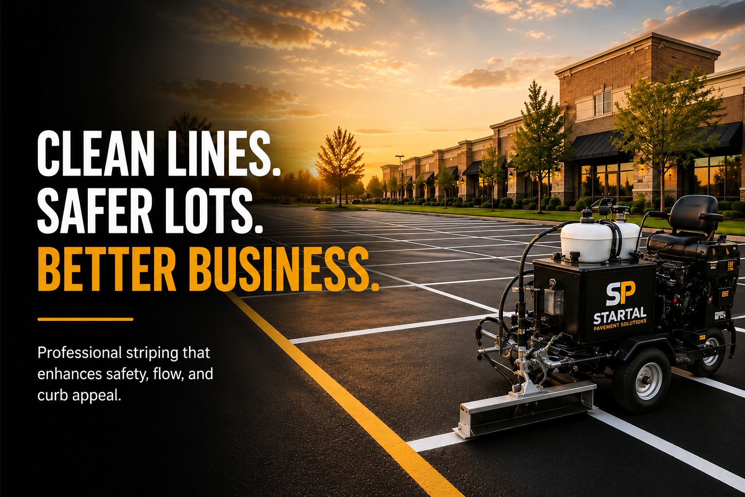 Professional parking lot striping services in Cincinnati Dayton and Columbus Ohio
