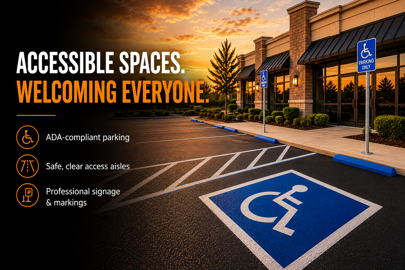ADA compliant handicap parking striping and signage in Ohio Kentucky and Indiana
